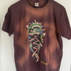 NWOT Ed Hardy by Christian Audilgier Brown Dragan T-Shirt - Unisex/Mens Sizing